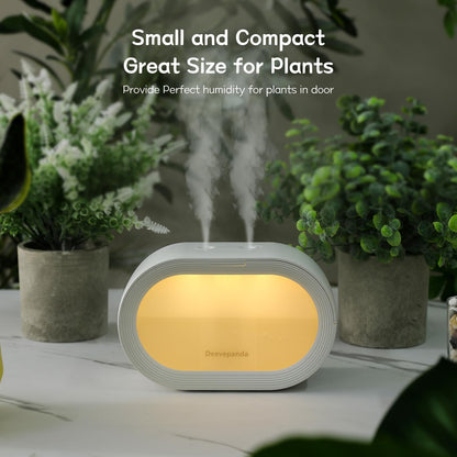 Small Dual Cool Mist Humidifier for Bedroom, 500ml Mini Plant Humidifier Indoor, Rechargeable Battery Powered Portable Desk Baby Humidifier for Kids Room Home Baby Nursery, Office, White