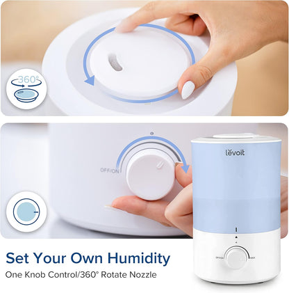 LEVOIT Dual 200S Smart Humidifiers for Bedroom, Top Fill, Customize Humidity for Home, Baby Nursery & Plants with Humidistat, Essential Oil Diffuser, Schedule, Timer, APP & Voice Control, 3L, Blue