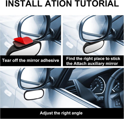 Blind Spot Mirror Adjustable 360 Degree Car Side Mirror, HD Glass Rear View Exterior Accessories Frame Thickness Less than 5MM for Car SUV (long-armed Right)