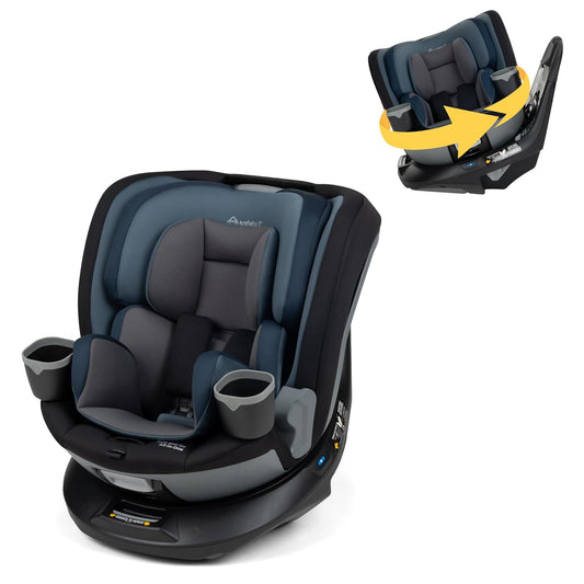 Safety 1st Turn and Go 360 ST Rotating All-in-One Convertible Car Seat, SafetySwivel Technology, SecureTech Installation, 3-in-1 Rear-Facing, Forward-Facing, Booster, 5-100 lbs, Siberian Caviar