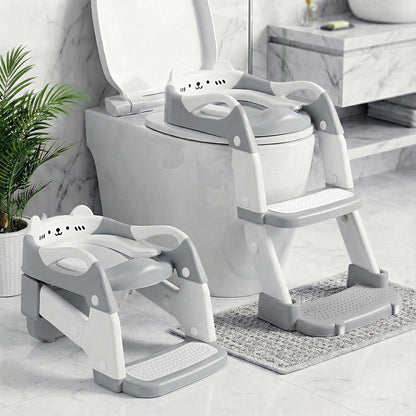 Orzbow Potty Training Seat | Upgrade Toddler Potty Training Toilet with Step Stool, 2-in-1 Stability Toilet Seat for Boys Girls | with Splash Guard, Anti-Slip Pad, Ladder, and Height Adjustable, Pink