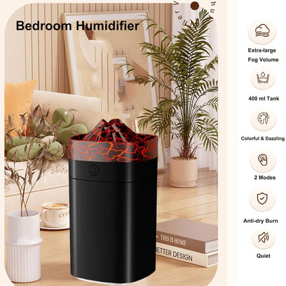 Portable Mini Cool Mist Humidifier, 400ml Ultrasonic Humidifier with 7 Color Night Lights, 2 Mist Modes, 10-20 Hours Runtime, Ultra-Quiet for Bedroom, Nursery, Office, Car, USB Powered (White)