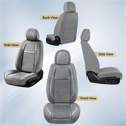 Coverado Leather Seat Covers for Car, Waterproof Car Seat Covers Full Set, 2 in 1 Conversions Car Seat Cover Protector Car Accessories Universal Fit for Most Cars SUVs and Trucks Beige