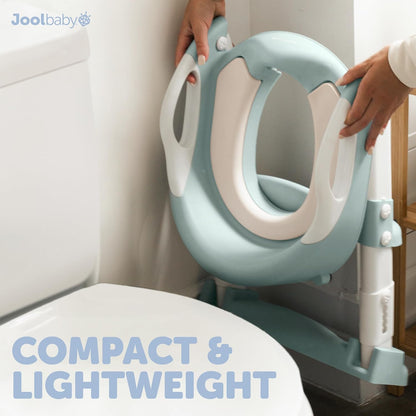 Jool Baby Potty Training Seat with 2 Step Ladder for Toddlers - Splash Guard, Adjustable Height (Gray)