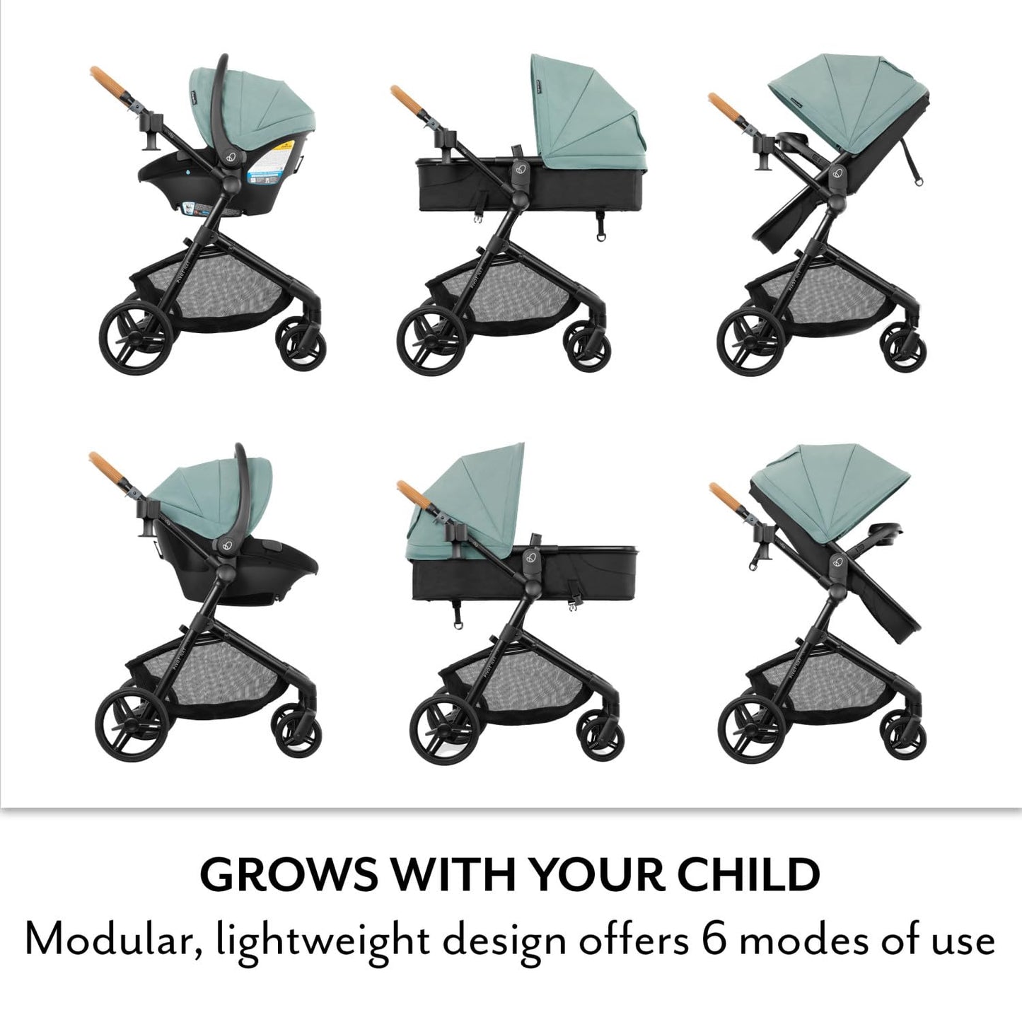 Evenflo Pivot NXT Travel System w/ Revolve180 LiteMax NXT Infant Car Seat (Pacific Green)