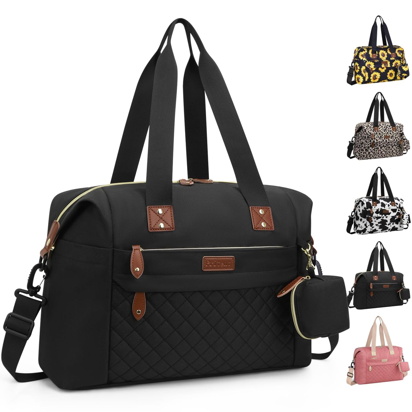 Pritent Diaper Bag Tote - Diaper Baby Bags with Pacifier Case, Shoulder Straps, Stroller Clips, Waterproof Large Mommy Maternity Travel Baby Bag for Mom and Dad, Green, Medium