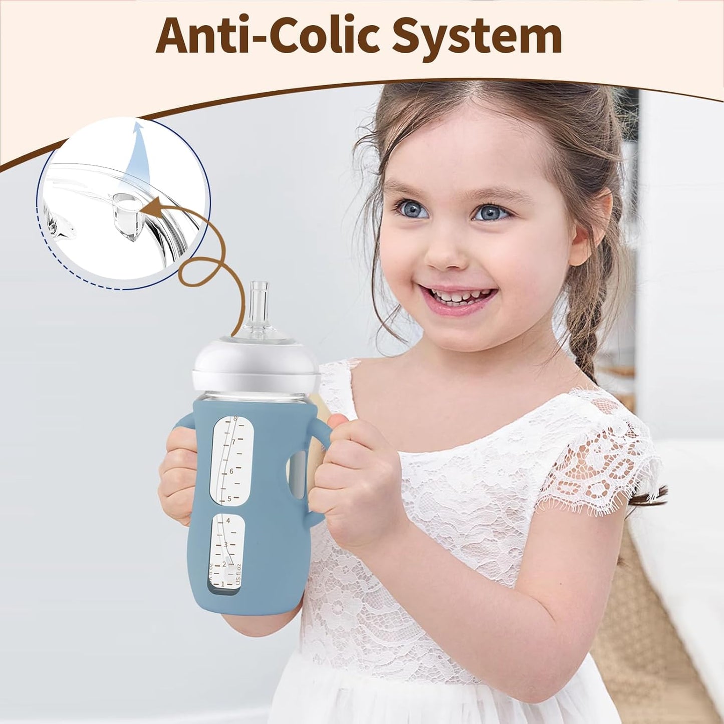 Straw Cup Conversion Kit for Philips Avent Natural Baby Bottles, Sippy Cups Transition Kit with Silicone Straw Top Nipples, Weighted Straw, Bottle Handle, Cleaning Brush for Toddler 6+ Month, 3-Pack