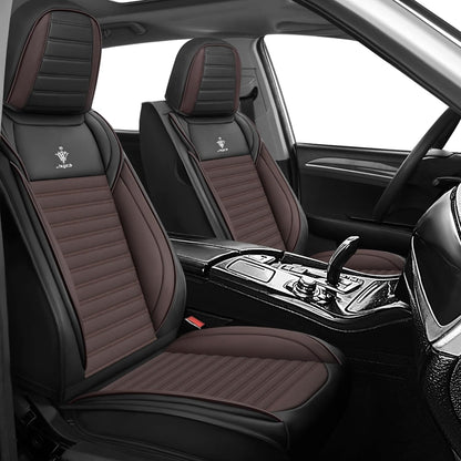 Seat Covers Fit for Mini Convertible 2009-2025 Premium Leather Car Seat Covers, Waterproof Non-Slip and Airbag Compatible, Fashion Car Seat Protector (Black Red,Front Set with Pillow)