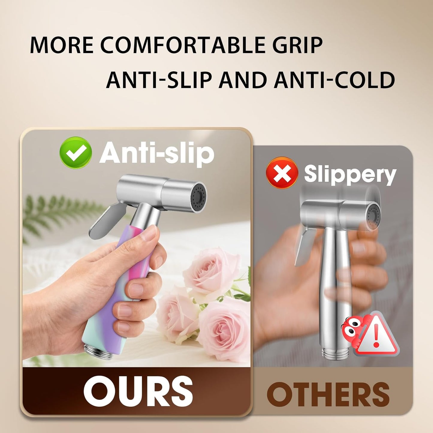 Handheld Bidet Sprayer Head,Stainless Steel Muslim Shower Head for Toilet,Adjustable Pressure Jet Sprayer for Feminine Hygiene and Pet Bath Bathroom Cloth Diaper Cleaning (Multicolor)