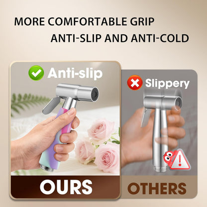 Handheld Bidet Sprayer Head,Stainless Steel Muslim Shower Head for Toilet,Adjustable Pressure Jet Sprayer for Feminine Hygiene and Pet Bath Bathroom Cloth Diaper Cleaning (Multicolor)