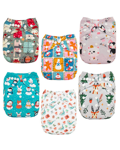 ALVABABY 12pcs Microfiber Inserts,Soft Cloth Diaper Liner,3-Layer Absorbent Inserts,Reusable for Baby Cloth Diapers 12T