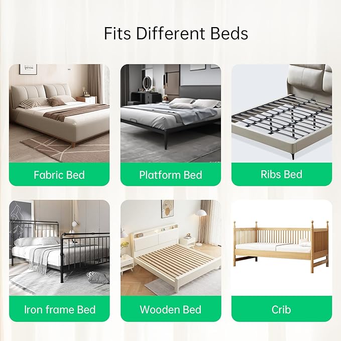 UPGOGO Folding Bed Rail for Toddlers,Baby Bed Rail Guard with Reinforced Anchor Safety System,Fit Bunk,Full Size,Queen,King,Twin(Grey,59"x23.6")