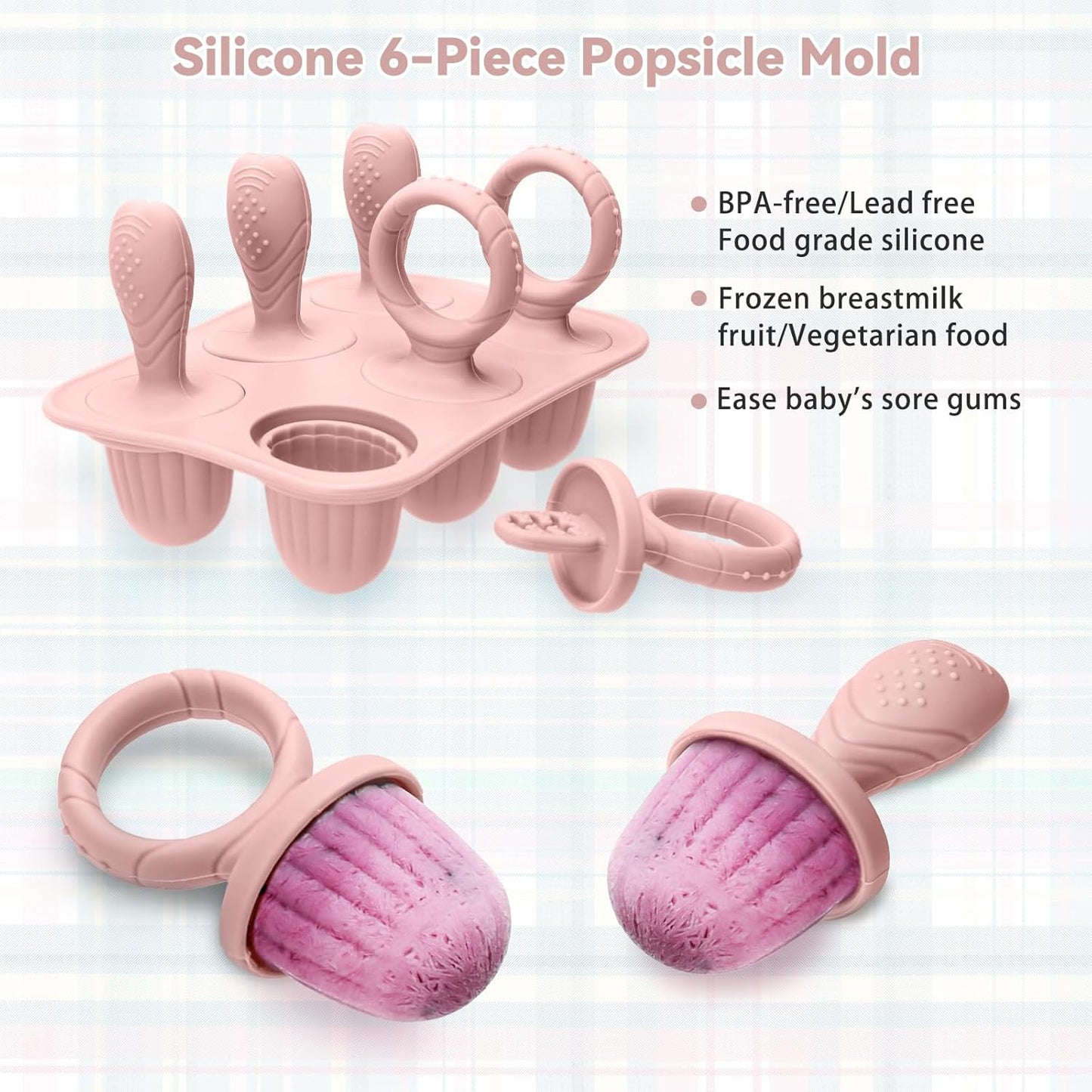 Silicone Toddlers Popsicle Molds with Sticks, 2Packs Mini Popsicles Molds for Baby Breastmilk Popsicle Molds for Teething Relief, Frozen Treats Maker Popsicle Maker Ice Pop Mold for Babies Kids