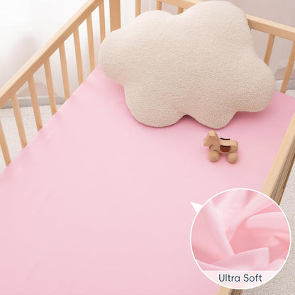 PHF 3 Pack Soft Mini Crib Sheets, Floral & Animal Pack N Play Sheets for Baby Boys Girls, No Slip Universal Fit for Pack N Play, Playard, Portable and Mini Crib Mattresses,Floral & Animal
