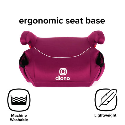Diono Solana, No Latch, Single Backless Booster Car Seat, Lightweight, Machine Washable Covers, Cup Holders, Blue