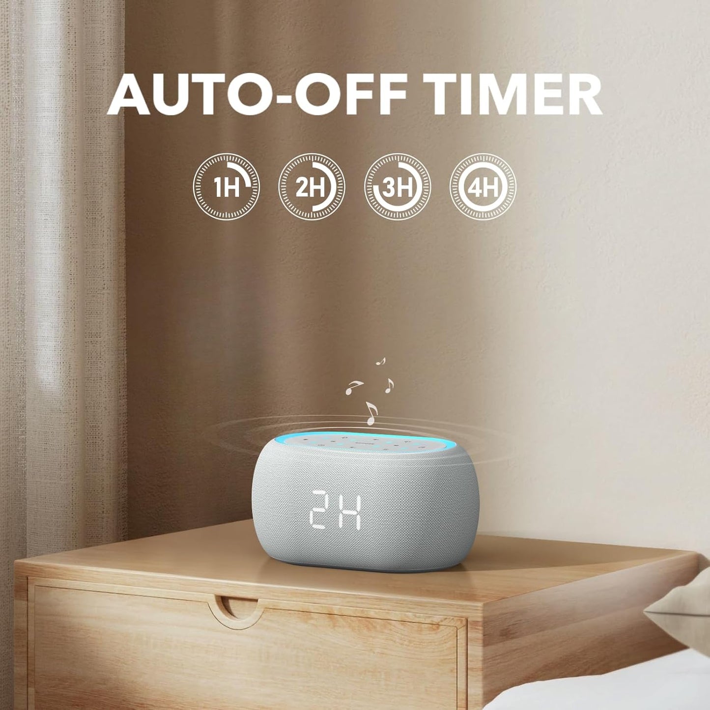 ANJANK White Noise Sound Machine Alarm Clock with Bluetooth Speaker, Hi-Fi Stereo Sound, 21 Soothing Sounds/7 Night Lights, 0-100% Dimmer/Sleep Timer, Soother for Teens Kids Girls, Bedroom, Pink