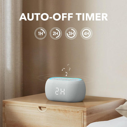 ANJANK White Noise Sound Machine Alarm Clock with Bluetooth Speaker, Hi-Fi Stereo Sound, 21 Soothing Sounds/7 Night Lights, 0-100% Dimmer/Sleep Timer, Soother for Teens Kids Girls, Bedroom, Pink
