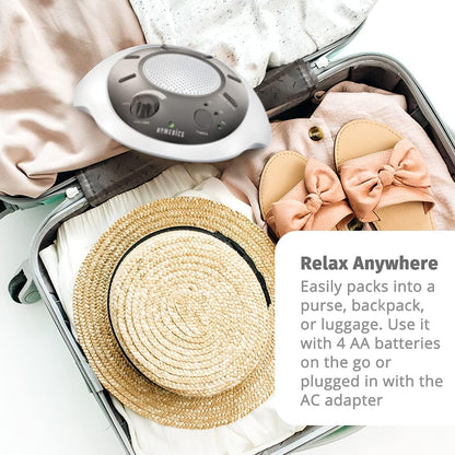 Homedics SoundSleep White Noise Sound Machine, Blue, Small Travel Sound Machine with 6 Relaxing Nature Sounds, Portable Sound Therapy for Home, Office, Nursery, Auto-Off Timer, by Homedics
