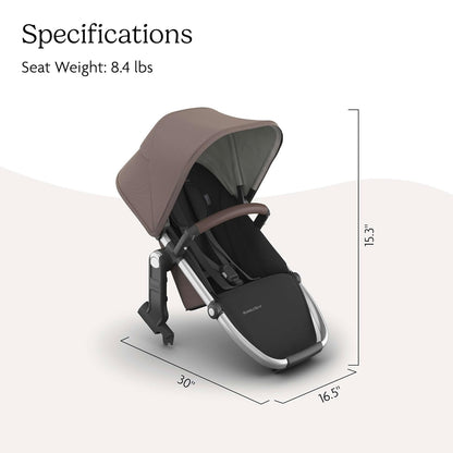UPPAbaby RumbleSeat V3 Second Lower Seat - Compatible with Vista V2 and Vista V3 - All-Weather Seat + Magnetic Buckle – Adapters Included -Owen (Mocha Mélange)