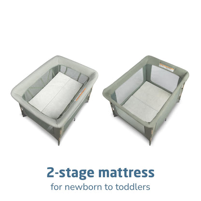 Maxi-Cosi Swift Baby Playard with Mat, Baby Playpen, Play Yard with Bassinet, Portable Playpen for Babies and Toddlers, Classic Oat