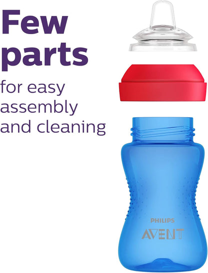 Philips AVENT My Easy Sippy Cup with Soft Spout and Spill-Proof Design, Blue/Green, 9oz, 2pk, SCF553/25
