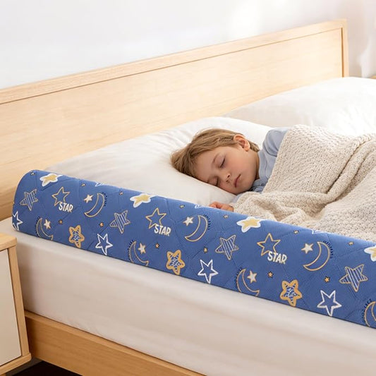 Ceekliybear 2-Pack Premium Foam Bed Bumpers for Toddler, Non-Slip Bed Rails for Toddlers for Twin, Queen, King Beds, Machine Washable Bumpers Cover for Easy Care（Size：52" x 7" x 5"）