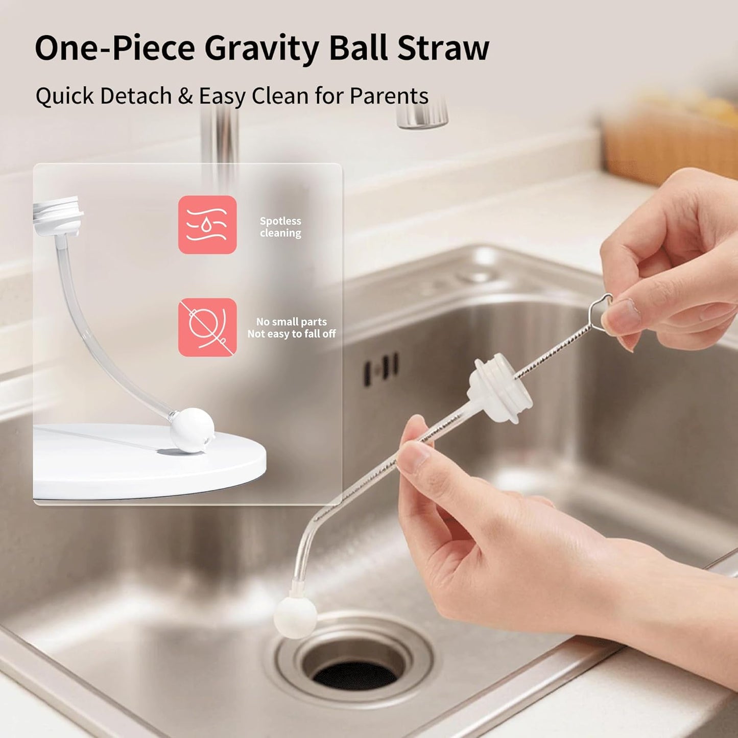 Pigeon Sippy Straw Conversion Kit for Babies 6M+ | Soft Silicone Sipper, Weighted Straw & Cleaning Brush | Smooth Bottle-to-Cup Transition