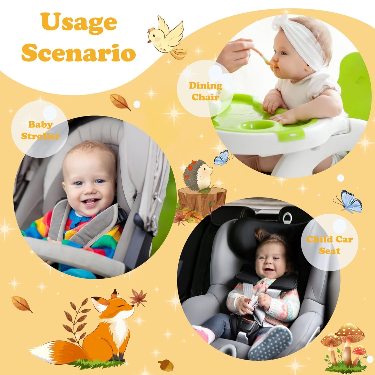 Babenest Car Seat Potty Protector Cover -Waterproof Carseat Training Liner for Baby &Toddler Shower Gift, Dry Piddle Pee Pad with Fun Designs for Strollers & Infant Car Seats (2pcs Pink)