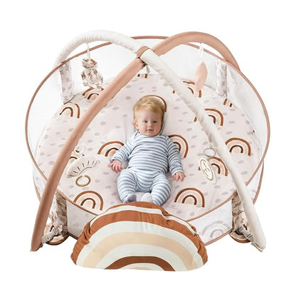 Mallify 6-in-1 XL Large Baby Gym & Ball Pit, Play Mat & Play Gym, Combination Baby Activity Gym with Milestone Cards for Sensory Exploration and Motor Skill Development, Balls are not Included