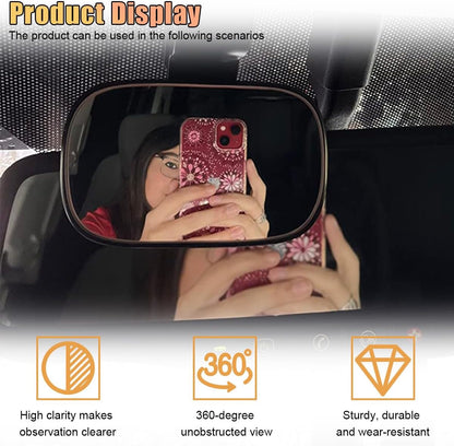 Car Interior Rearview Baby Mirror, Adjustable Wide Angle Windshield Backseat Mirror with Suction Cup, Universal Car Safety Rearview Accessories for Viewing Rear Passengers (HD-155)