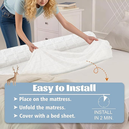 Asatdd Waterproof Bed Rail for Toddlers, Bed Guard Rail, Soft Memory Foam Toddler Bed Bumper for Twin, Full, Queen, King Beds with Washable Cover, 1 Pack