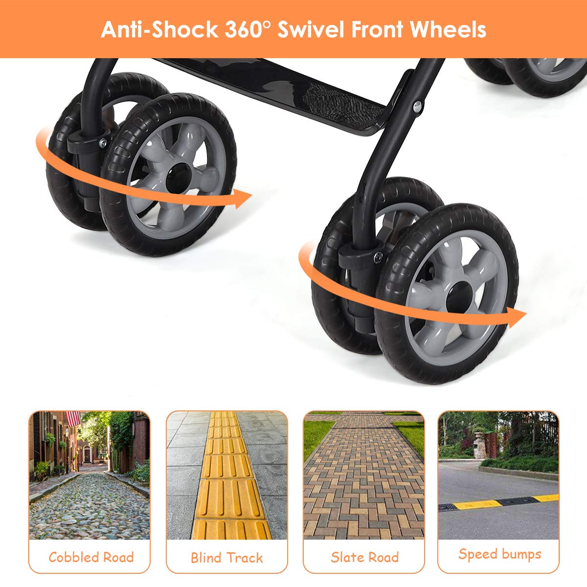 BABY JOY Lightweight Stroller, Compact Travel Stroller, Infant Stroller w/Adjustable Backrest & Canopy, Cup Holder, Storage Basket, 5-Point Harness, Easy Fold, Umbrella Stroller for Toddler, Black