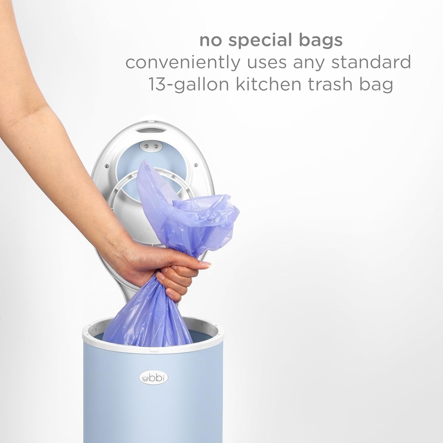 Ubbi Steel Diaper Pail, Odor Locking, No Special Bag Required, Award-Winning, Registry Must-Have, White