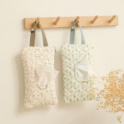 Quilted Baby Diaper and Wipes Pouch Portable Mommy Bag for Stroller Reusable Wipes Pouch with Lanyard for Casual Travel (Beige)