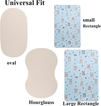 Dot Bassinet Sheet Set 2 Pack Stretch Fitted Bedside Sleeper Bassinet Sheets Sheets,Ultra Soft, for Baby Girls and Boys Light Green Dinosaur