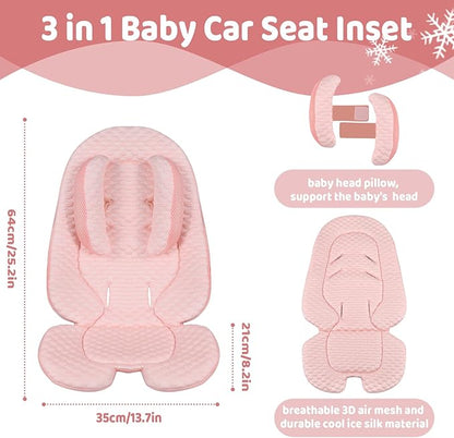 KAKIBLIN Infant Car Seat Insert, Baby Car Seat Cushion, Car Seat Pad Support for Newborn, Universal Car Seat Insert for Strollers, Car Seats, High Chairs and Swings