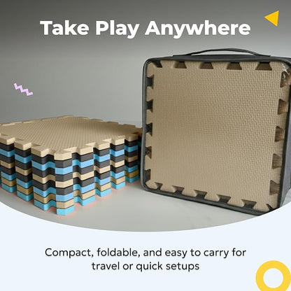 MioTetto Baby Play Mat, Comfortable Playtime Mat – Portable Foam Floor Tiles, Safe Baby mat for Floor for Crawling & Development, Soft Play mat for Babies, Stylish Interlocking Foam Tiles