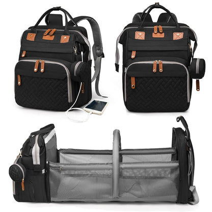 Astro alan Baby Diaper Bag with Changing Station, Waterproof Diaper Bag Backpack for Moms Dads with USB Charging Port, Baby Shower Gifts, Large Capacity diaper backpack, Grey