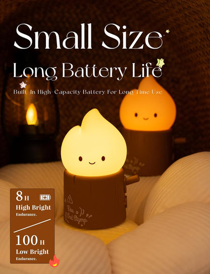 3pcs Cozy Campfire Nightlight Kits, Soothing Nature Sounds, White Noise Night Light for Baby Adult, Rechargeable, Cute Flame Lamp, Best Gift for Kids Bedrooms Camping Trips