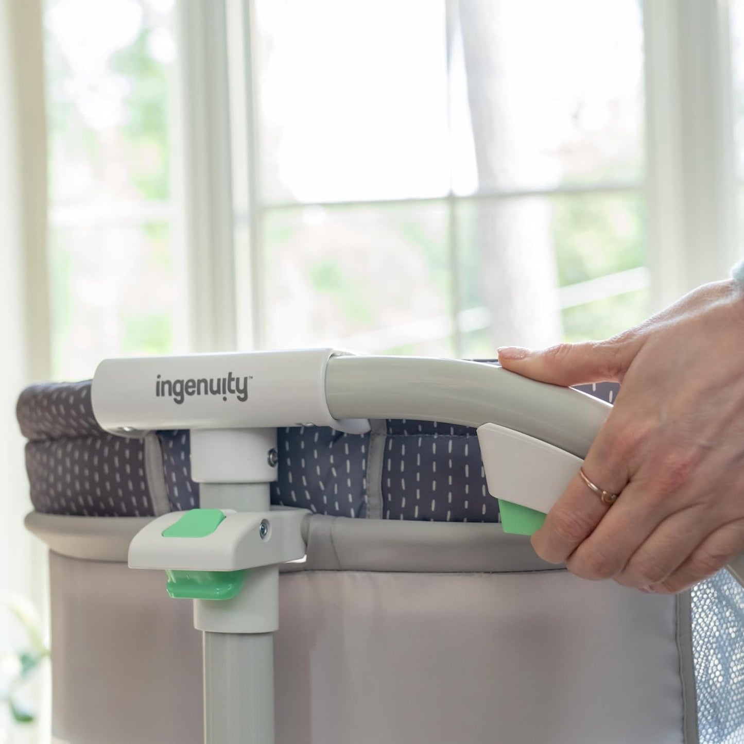 Ingenuity Dream Hero Starlight 3-in-1 Co-Sleeping Bassinet and Crib - Lume (Grey), Unisex, Newborn to 12 Months