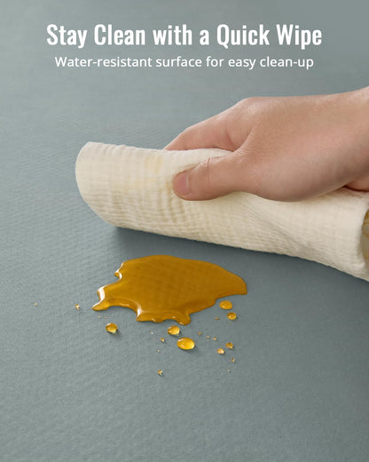 Blissful Diary Baby Splat Mat for Under High Chair, 50.4 x 50.4 Inch Wipeable Splash Mat, Waterproof and Washable, Anti-Slip Floor Protector, Retro Rainbow