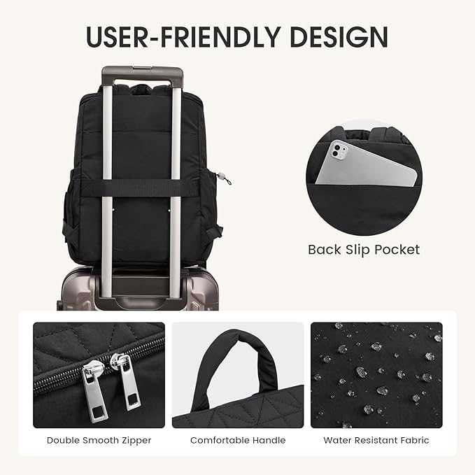 G4Free Diaper Bag Backpack for Moms Dads Travel Baby Bag with Pacifier Case & Insulated Pockets,Black