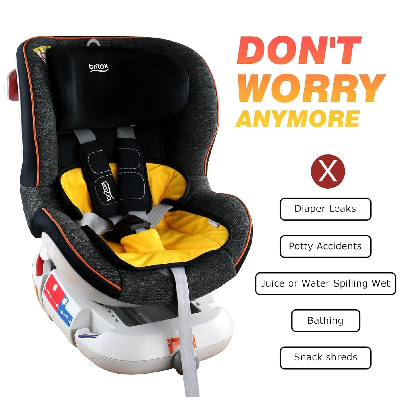Piddle Pads, Multi-use and Leak Free Lines for Baby Stroller, High Chair & Car Seat, Waterproof Toilet Training Seat Covers for Toddles (Yellow, 1 Pack)