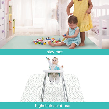 Splat Mat 2 Pack for Under High Chair & Arts & Crafts & Eating Mess, Waterproof 42''×46'' Baby Playtime Anti-Slip High Chair Mat for Floor or Table, Reusable & Portable Splash Mat