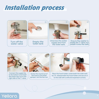 Handheld Bidet Sprayer for Toilet - Feminine Wash, Toilet Cleaning - Stainless Steel, Adjustable Water Pressure, Easy Installation