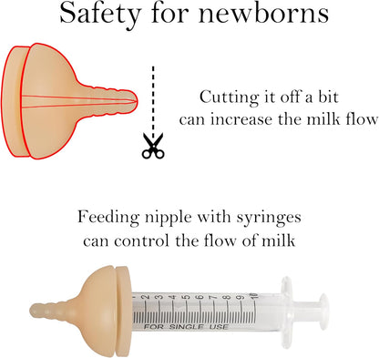 Doggiema Puppy Bottles,Silicone Feeding Nipple and Syringes for All Breed of Puppies and Other Animals Dongdong pet