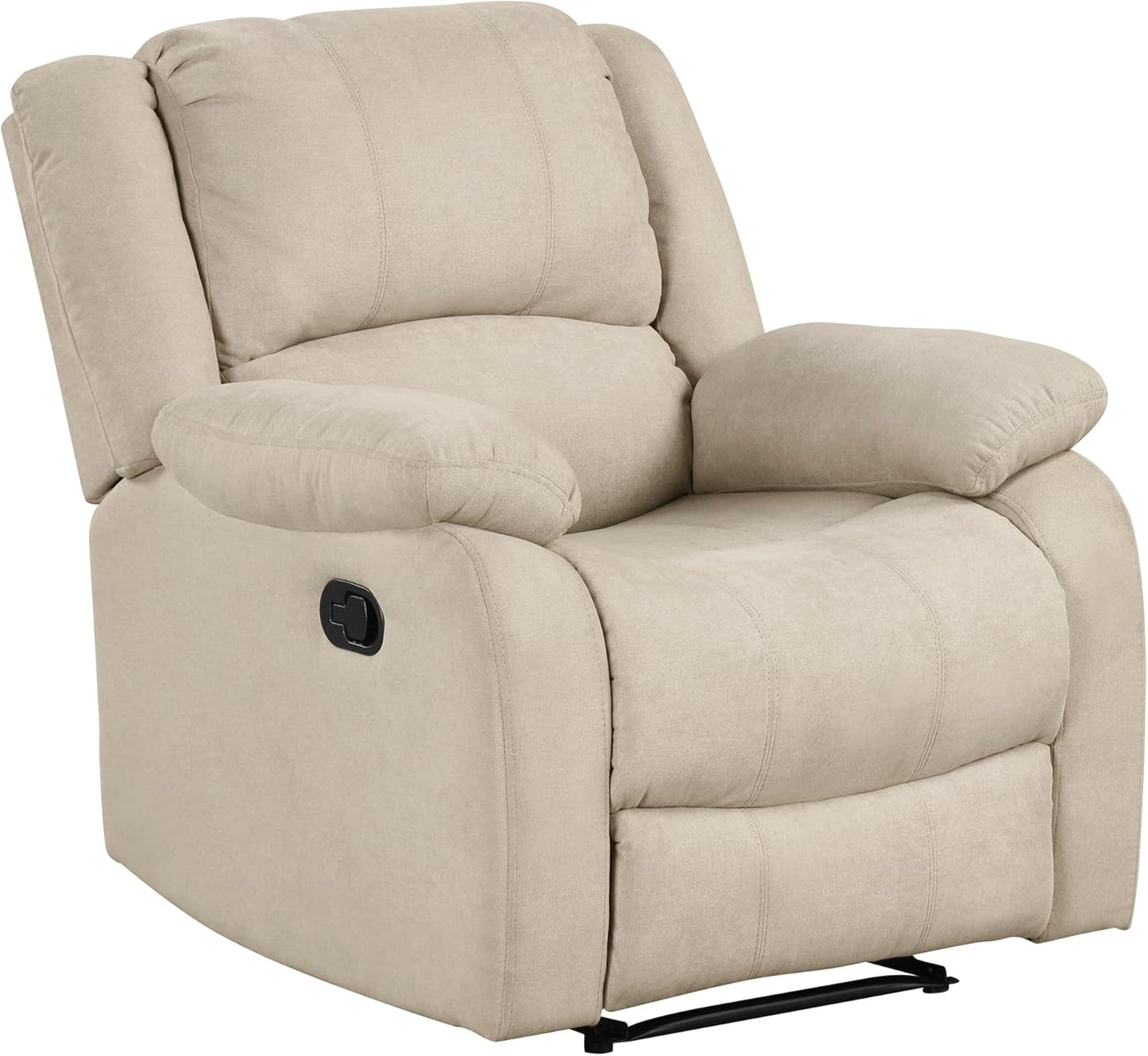 Lexicon Manual Glider Recliner Sofa Chair, Home Theater Seating, Wall Hugger Manual Reclining Nursery Chair for Bedroom/Living Room/Office/Apartment, Grey Chenille