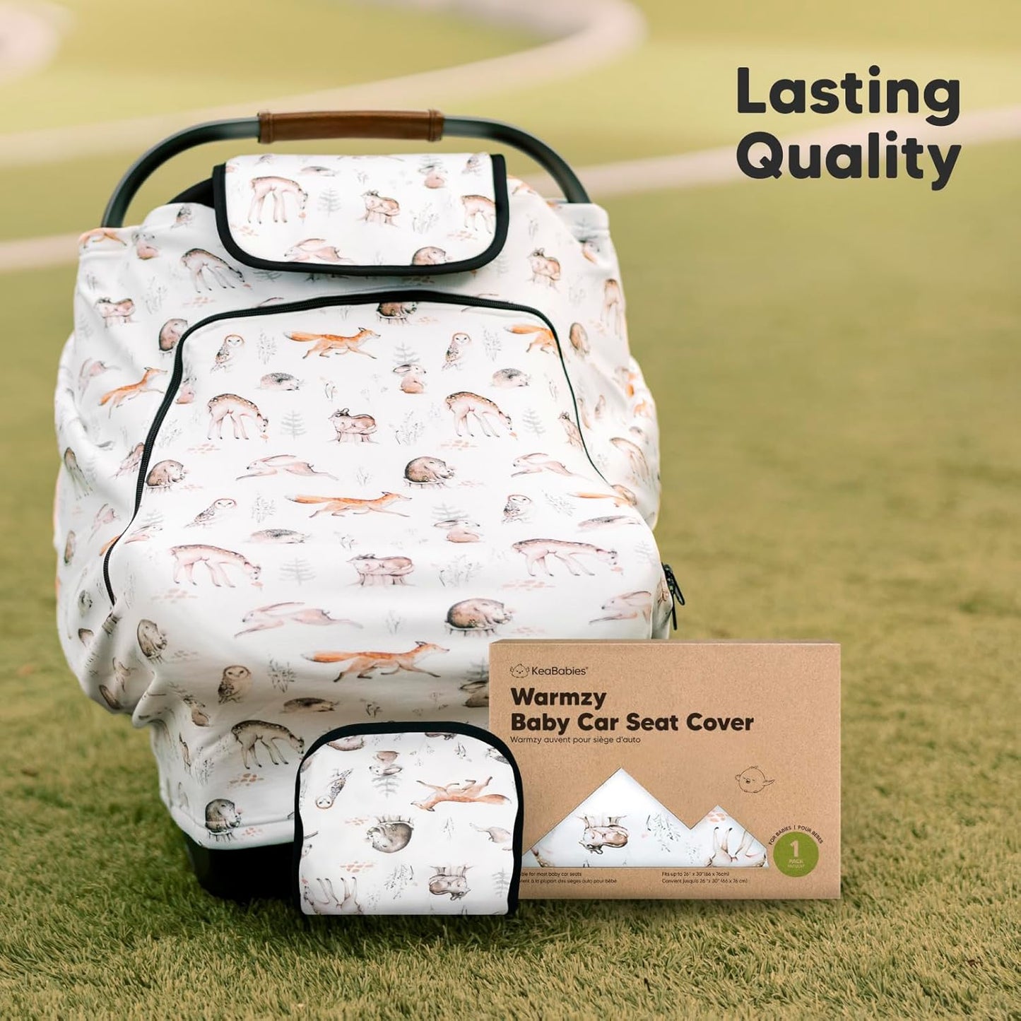 KeaBabies Winter Car Seat Cover Baby, Newborn - Universal Fit Infant Carseat Covers Baby Girl, Boy, Breathable, Lightweight Blanket, Easy to Use Stroller Canopy, Rain, Wind, Sun Shade (Laurel)