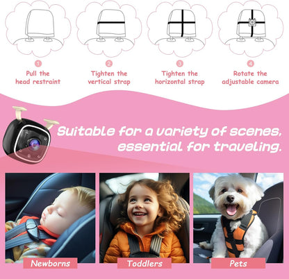 B1 Baby Car Camera with 4.3'' Monitor, USB Powered Rear Facing Seat Camera, HD 1080P Night Vision, 150° Wide Angle, Easy Installation, Safe & Portable Baby Monitor