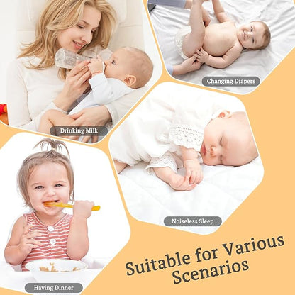 BEDLORE Waterproof Crib Mattress Protector 2 Pack, Ultra Soft Bamboo Viscose Crib Mattress Pad Cover, Noiseless Toddler Mattress Protector for Standard Baby Mattress Size 52''x28'', Dark Gray